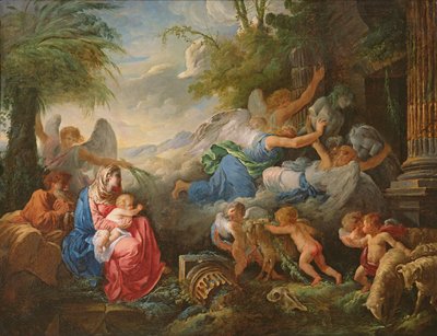 The Fall of the Idols and the Rest on the Flight into Egypt by Jean Jacques II Lagrenee